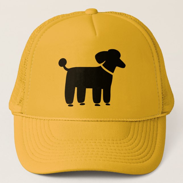 Casquette Graphique noir de chien de caniche (Devant)