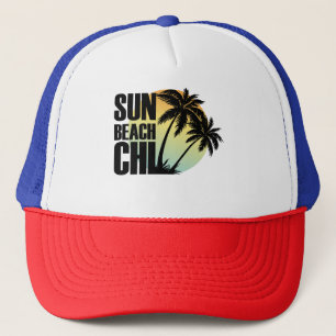 Casquette graphique Sun, Beach & Chill Palm Tree