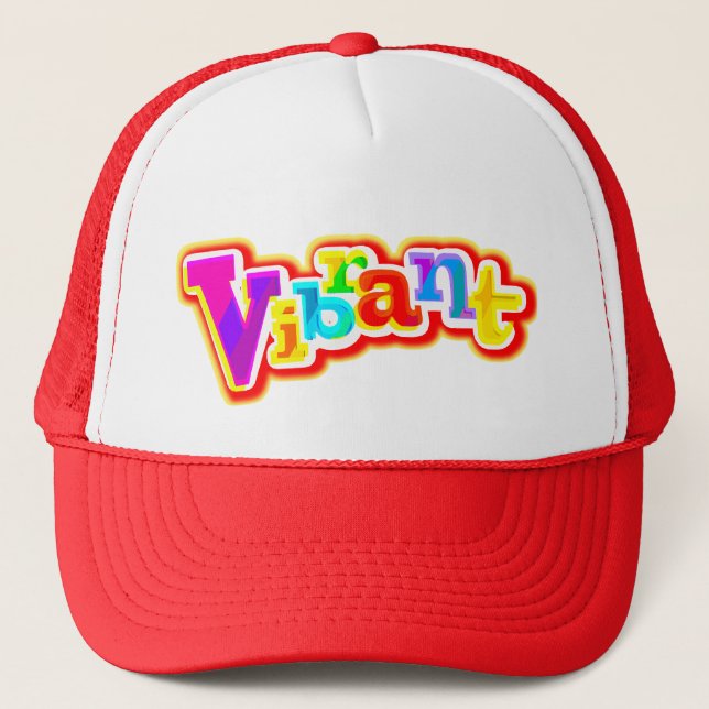 Casquette graphique vibre rouge et blanc (Devant)