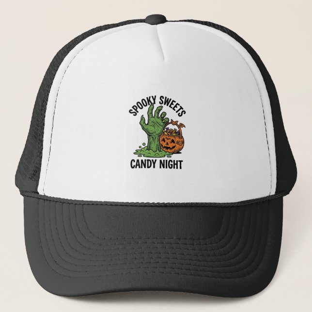 Casquette Graphisme de friandise effrayante de monstre de bo (Devant)