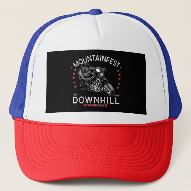 Casquette Graphisme de la course de moto en descente Mountai (Devant)