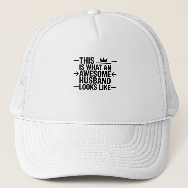 Casquette Graphisme de typographie Awesome Husband (Devant)