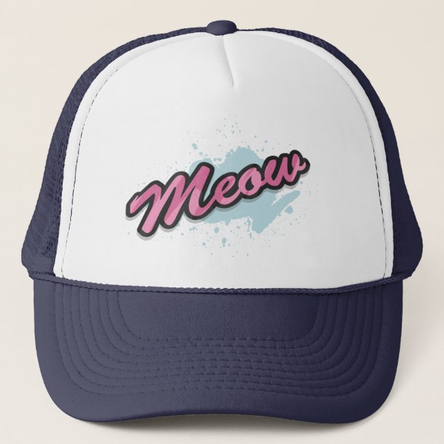 Casquette Graphisme de typographie pour amateur de chat MEOW (Devant)