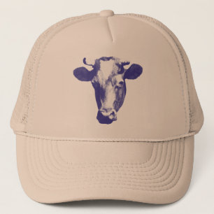 Casquette Graphisme de vache en pop art violet