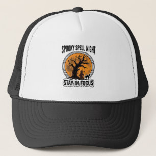 Casquette Graphisme sorcière d'Halloween vintage et chat noi