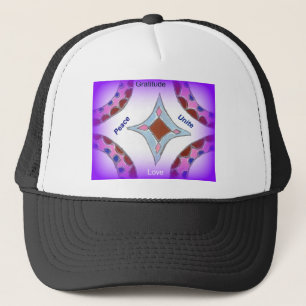 Casquette "Gratitude Paix Amour Unité" Impression d'art Mand