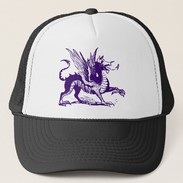 Casquette Gravure de dragon - Violet profond (Devant)