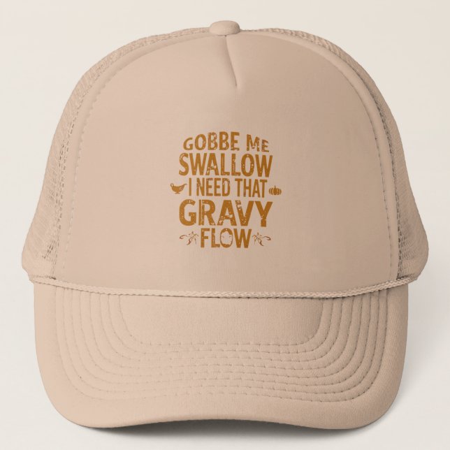 Casquette Gravy Flow drôle de typographie de Thanksgiving Gi (Devant)
