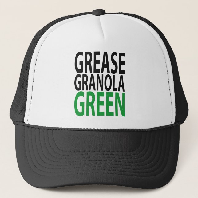 Casquette grease, granola, GREEN! (Devant)