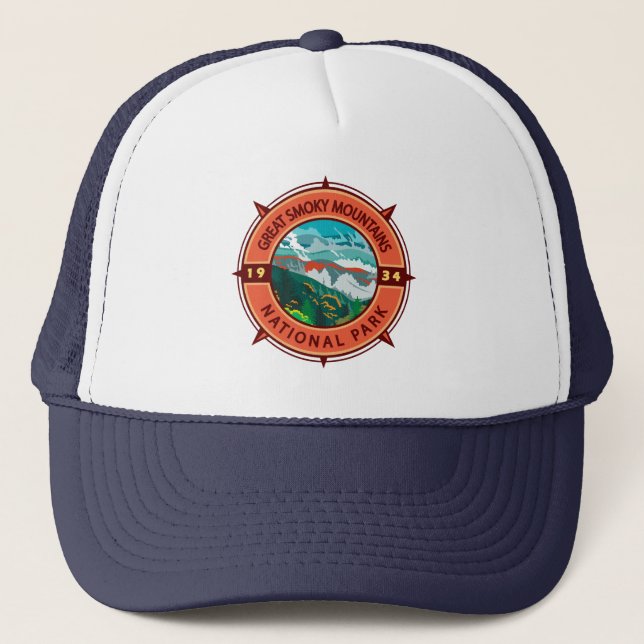 Casquette Great Smoky Mountains National Park Retro Compass (Devant)
