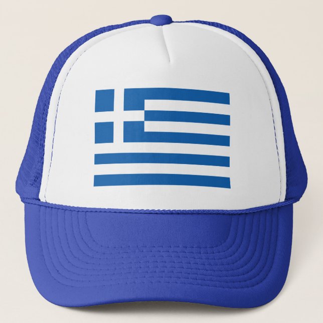 Casquette Greek flag trucker hat | Cap with Greece colors (Devant)