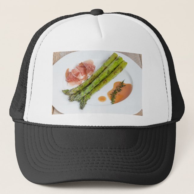Casquette Green asparagus with ham and sauce (Devant)