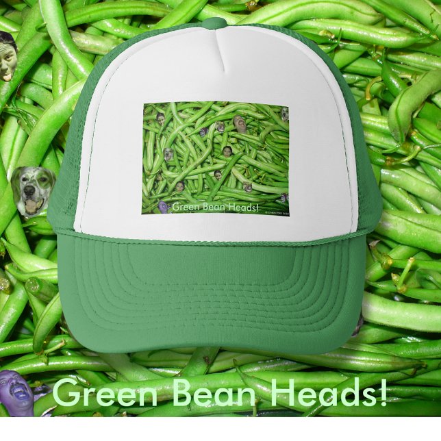 Casquette Green Bean Heads Drôle photo Jardin Visages (Green Bean Heads Funny Photo Garden Faces Trucker Hat)