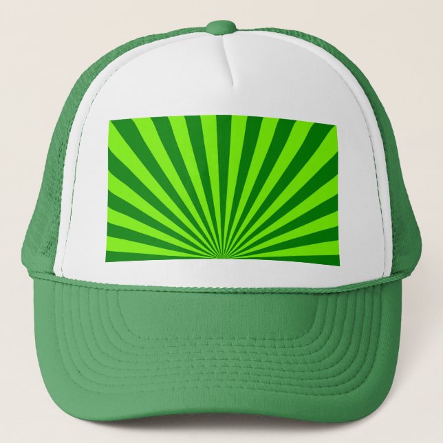 Casquette Green et Lime Funky Striped Abstrait Art (Devant)