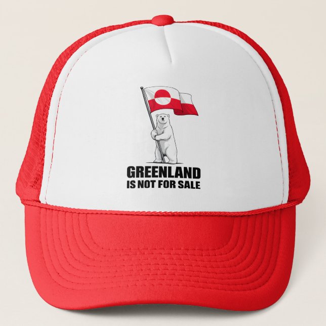 Casquette Greenland Is Not for Sale Polar Bear With Flag (Devant)