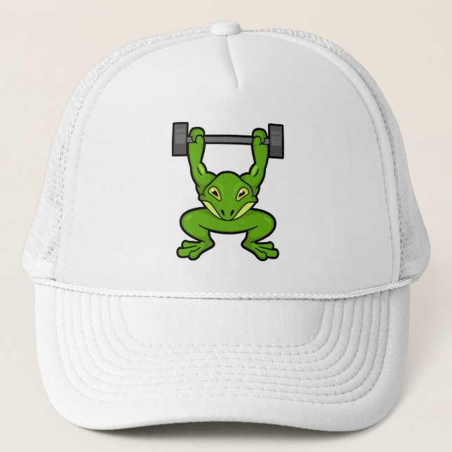 Casquette Grenouille à Bodybuilding avec Barbell (Devant)