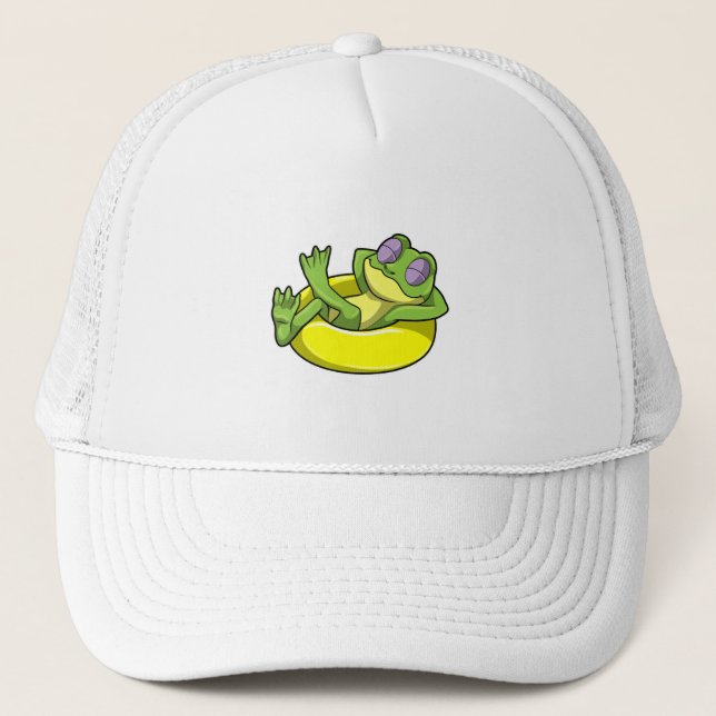 Casquette Grenouille à la natation avec anneau de natation (Devant)