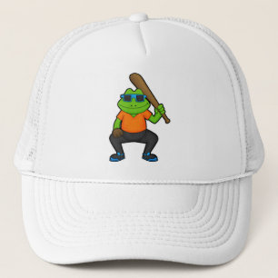 Casquette Grenouille au baseball avec batte de baseball et l
