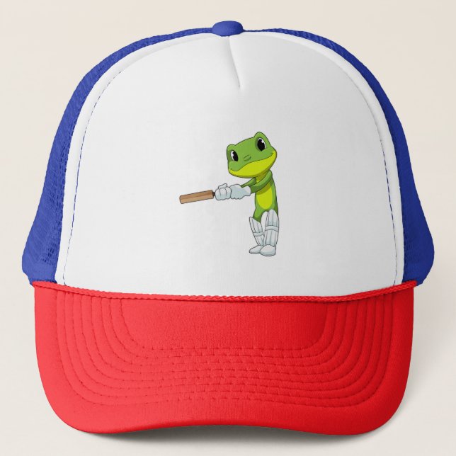 Casquette Grenouille au cricket avec chauve-souris de cricke (Devant)