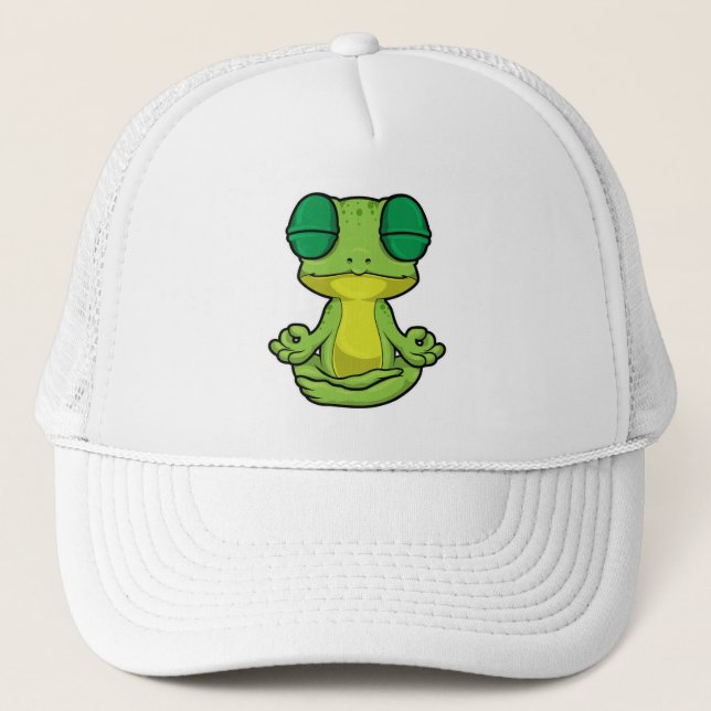 Casquette Grenouille au yoga en jambe croisée (Devant)