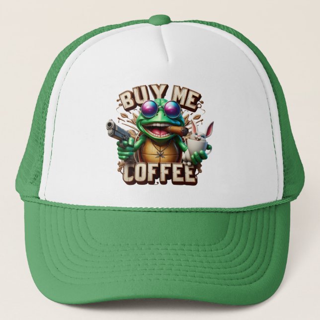 Casquette Grenouille brasser et protection Acheter Un café (Devant)