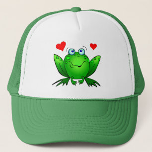 Casquette Grenouille caricaturale verte Cute Smile Hearts Tr