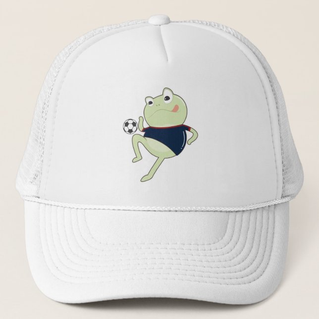 Casquette Grenouille comme joueur de football avec balle de  (Devant)