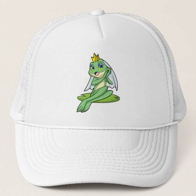Casquette Grenouille comme mariée à un mariage avec couronne (Devant)