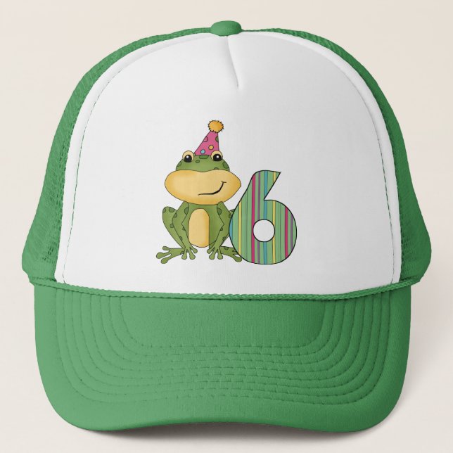 Casquette Grenouille de fête 6e anniversaire T-shirts et cad (Devant)
