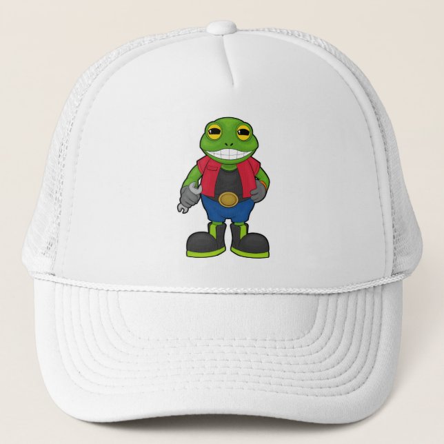 Casquette Grenouille en mécanique avec spanner (Devant)