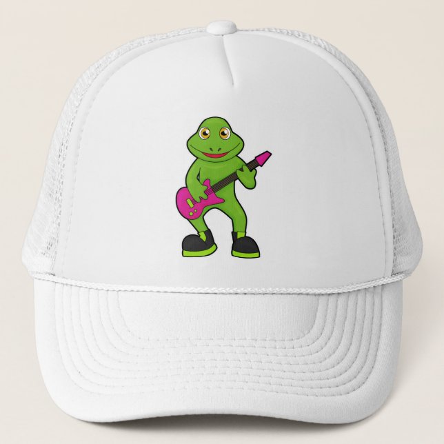 Casquette Grenouille en musicien avec guitare (Devant)