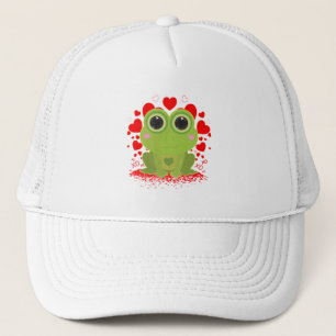 Casquette Grenouille Mignonne Amour Cœurs XOXO Kawaii Saint-