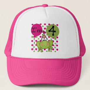 Casquette Grenouille rose 4e anniversaire Tshirts et cadeaux