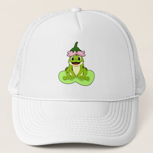 Casquette Grenouille sur la feuille (Devant)