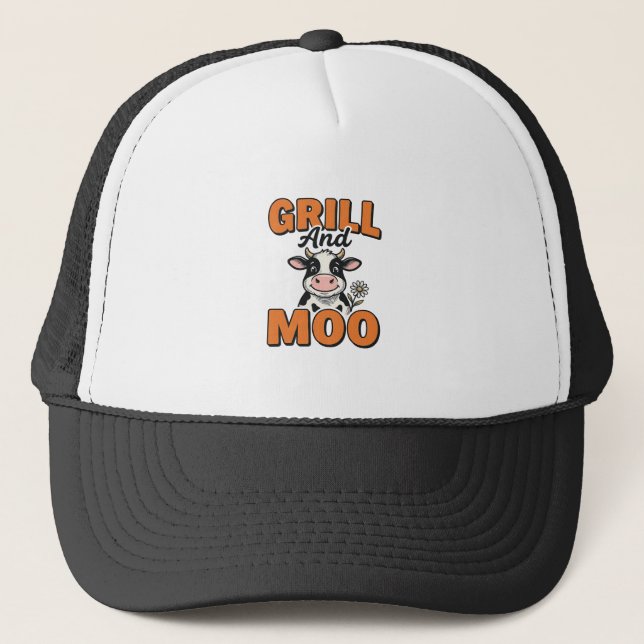 Casquette Grill de vache drôle et conception de T-Shirt vint (Devant)