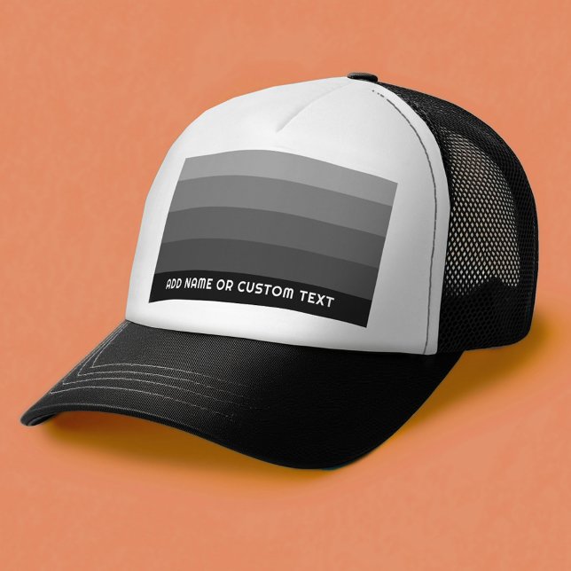 Casquette Gris rétro avec nom Simple Sans Serif (Custom Trucker hat)