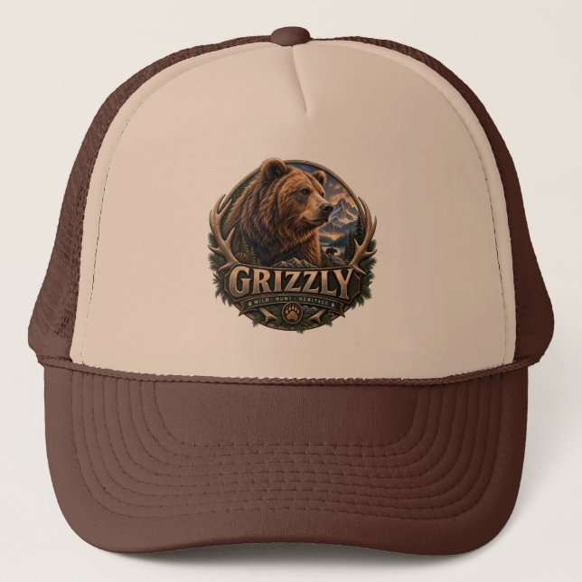 Casquette Grizzly – Amérique sauvage (Devant)