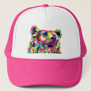 Casquette Grizzly ours pop art coloré