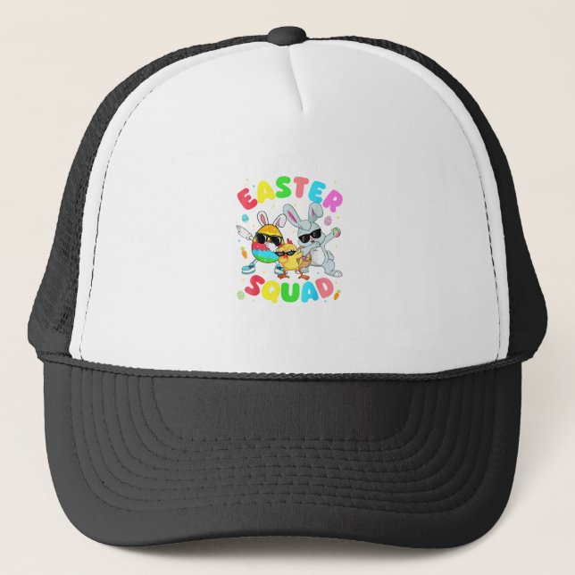 Casquette Groovy Funny Rabbit Egg Chick Easter Squad Day Men (Devant)