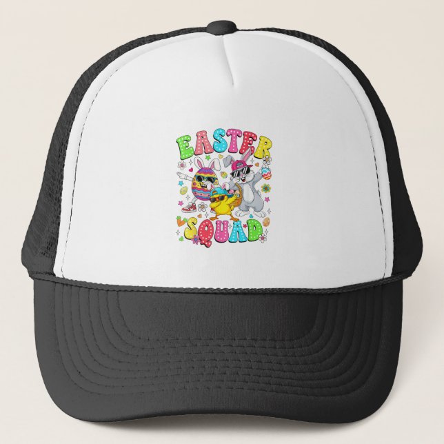 Casquette Groovy Funny Rabbit Egg Chick Easter Squad Day Men (Devant)