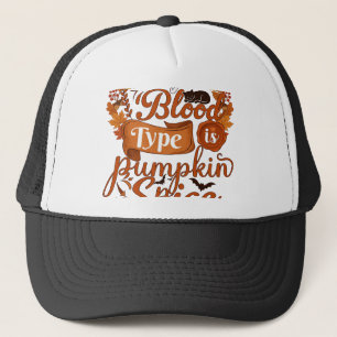 Casquette Groupe Sanguin Est Citrouille Épice Halloween Chat