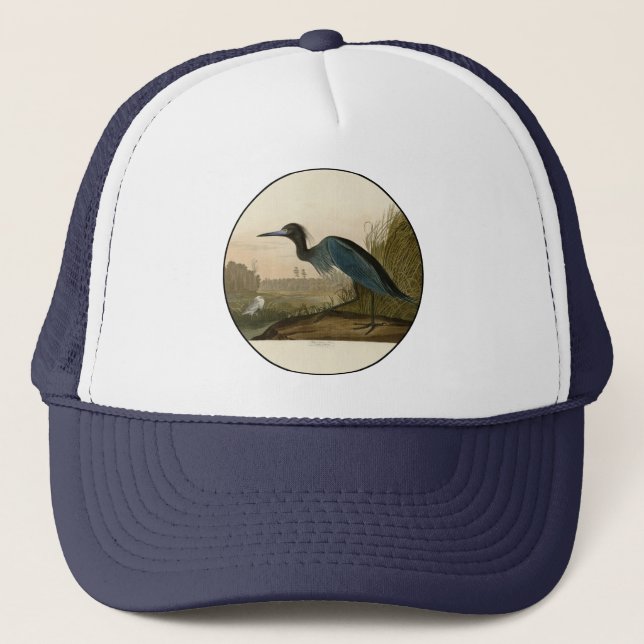 Casquette Grue Bleue Heron Audubon Peinture (Devant)