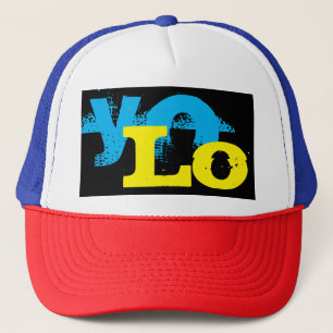 Casquette grunge coloré YOLO lettrage