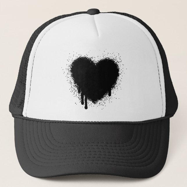 Casquette Grunge Heart - Noir (Devant)