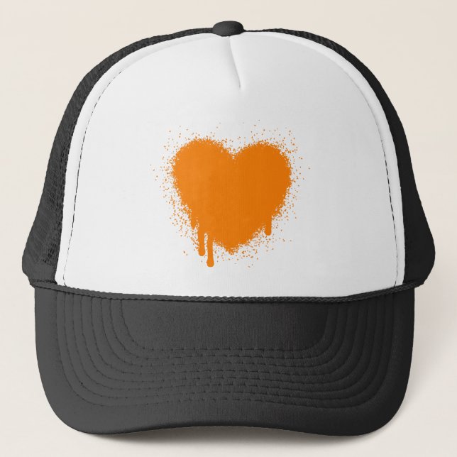 Casquette Grunge Heart - Orange (Devant)