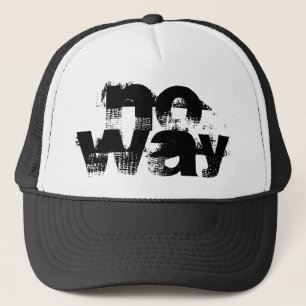 Casquette grunge noir et blanc NO WAY lettering  