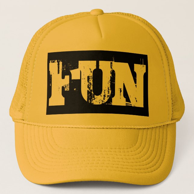 Casquette grunge noir FUN lettrage | (Devant)