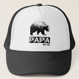 Casquette Grunge Papa Bear depuis l'année de la paternité 