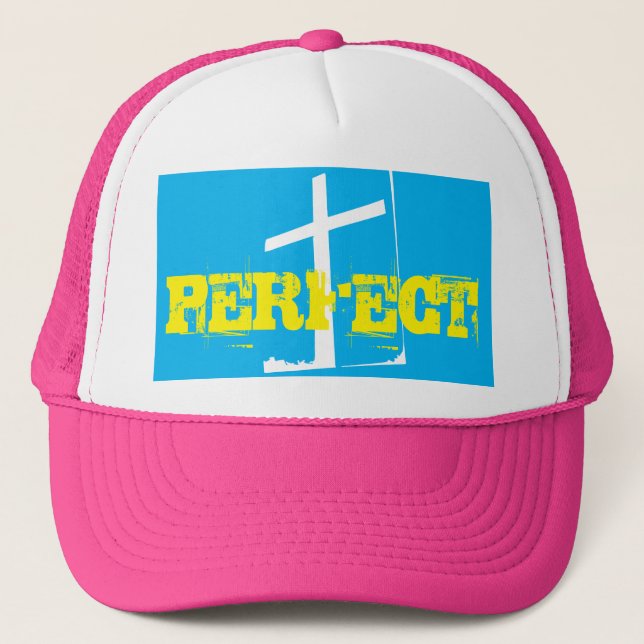 Casquette grunge PARFAIT lettrage & croix | (Devant)
