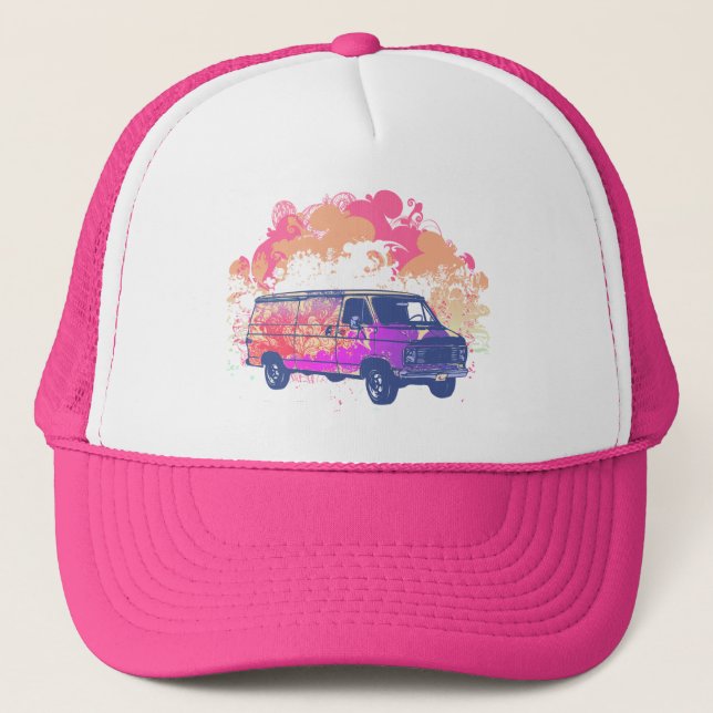 Casquette grunge rétro hippie van (Devant)